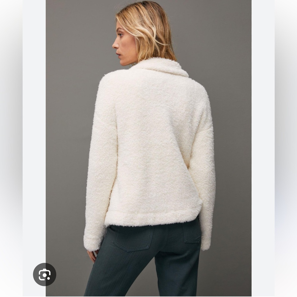 Anthropologie Danika Fuzzy Teddy Jacket | NWT | Large | Ivory Cream Cozy Coat - Picture 9 of 10